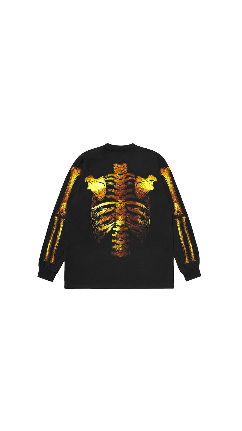 Gold Skull Longsleeve – Black