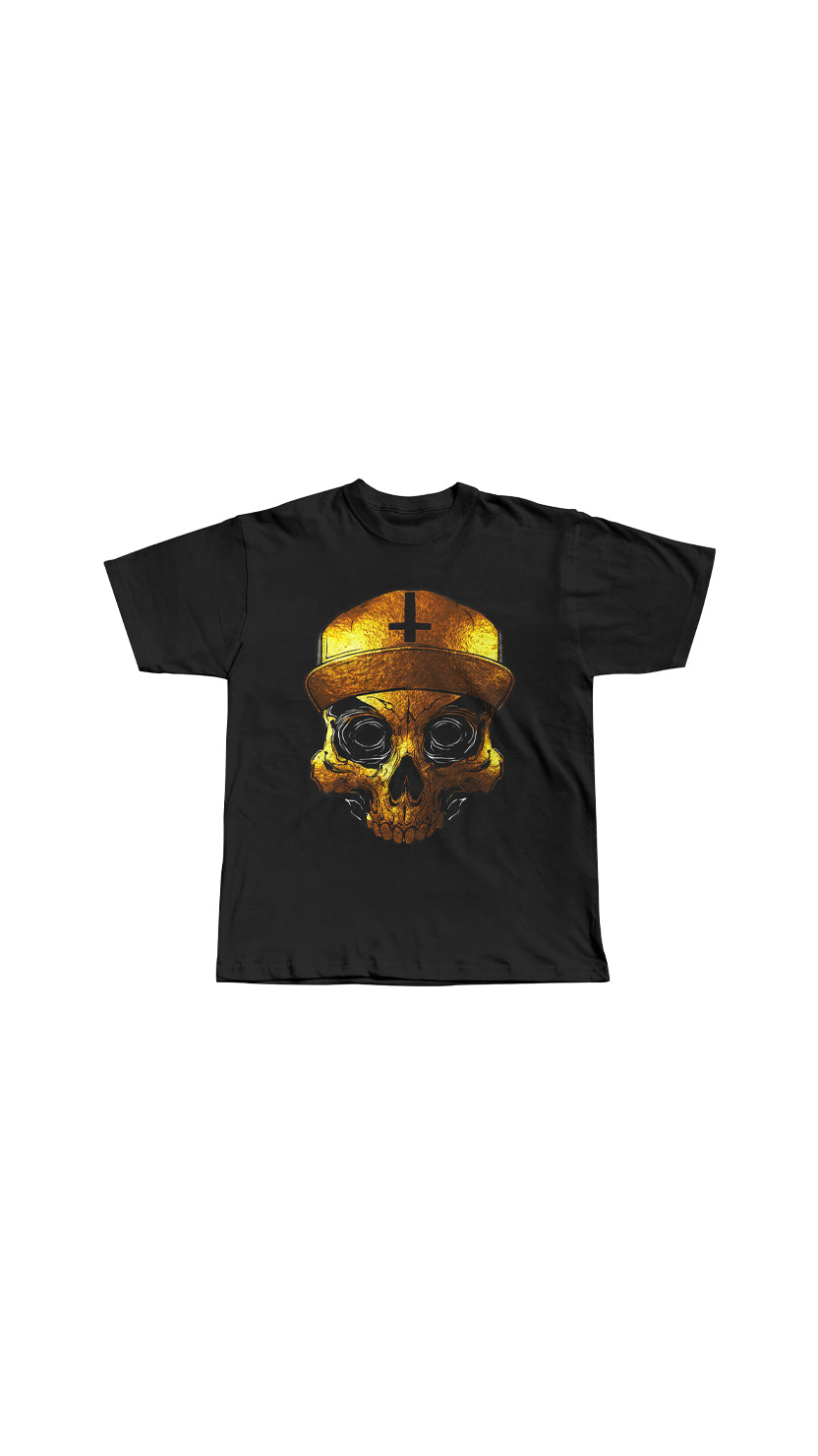 Gold Skull Tee – Black